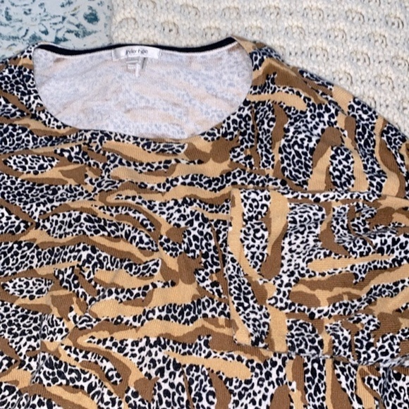 Tyler Boe knit sweater safari print size medium cashmere and cotton blend fabric - Picture 6 of 9